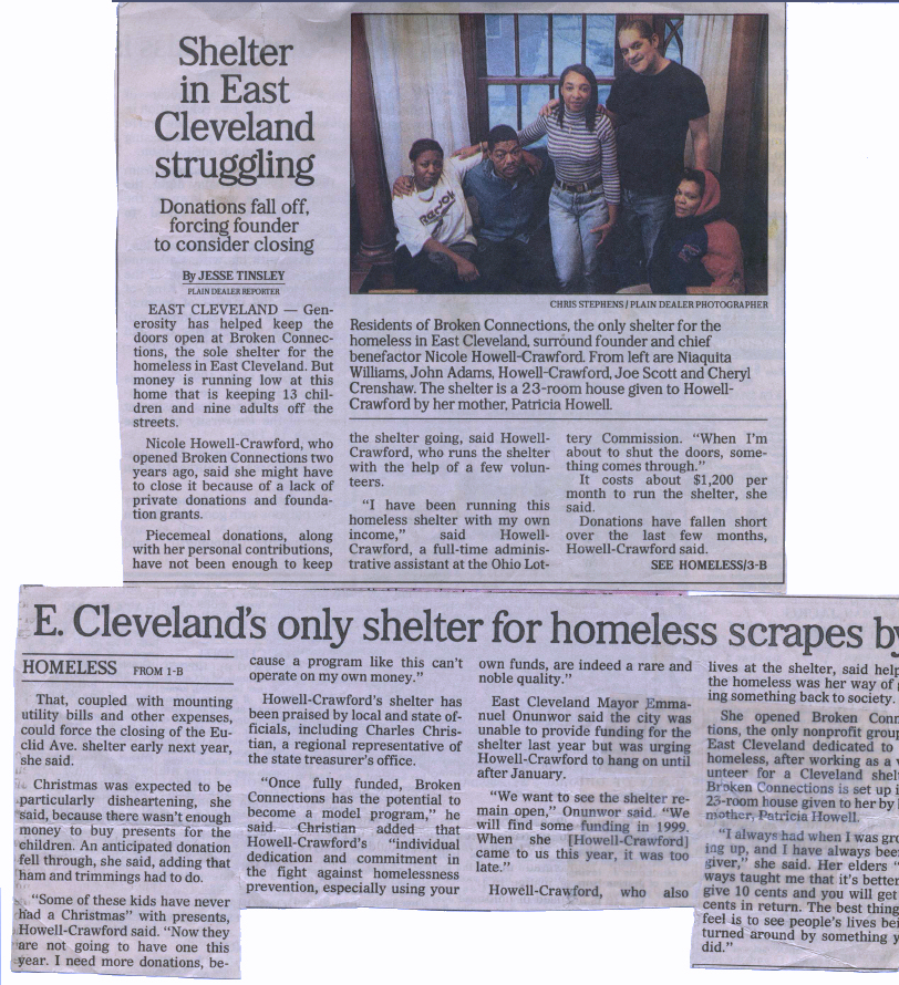 Homeless Shelter in East Cleveland - Broken Connections, Inc.